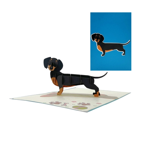 Dachshund Dog Pop Up Card