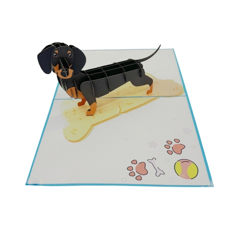Dachshund Dog Pop Up Card