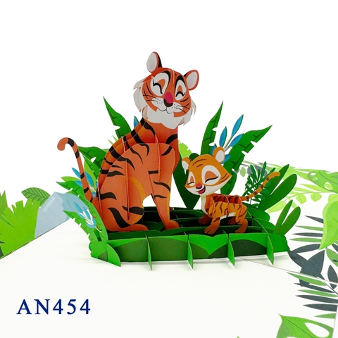 Tigers Family 3D Pop Up Card