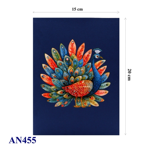Colorful Peacock 3D Pop Up Greeting Card