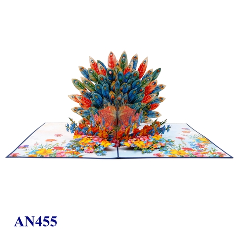 Colorful Peacock 3D Pop Up Greeting Card