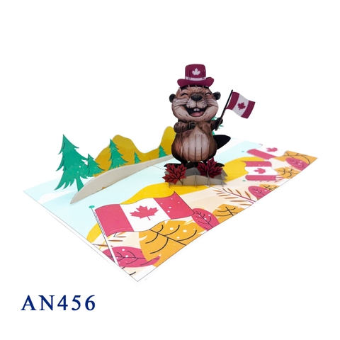 Beaver 3D Pop-up Card