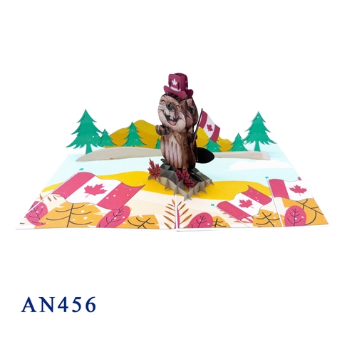 Beaver 3D Pop-up Card