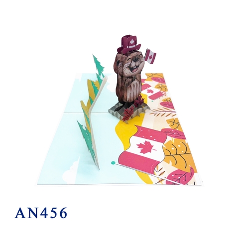 Beaver 3D Pop-up Card