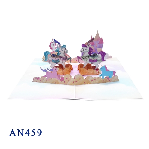 Couple Unicorn 3D Pop-up Greeting Card
