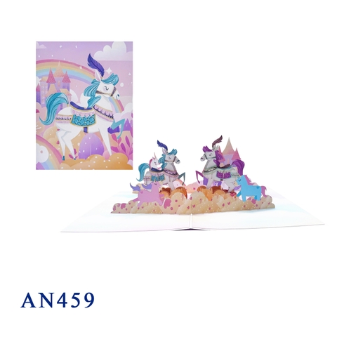 Couple Unicorn 3D Pop-up Greeting Card