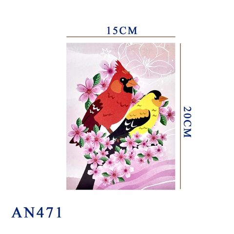 Two Birds with Cherry Blossoms Pop-up Card