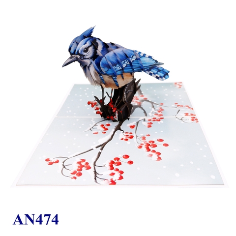 Blue Jay Winter Pop-Up Card