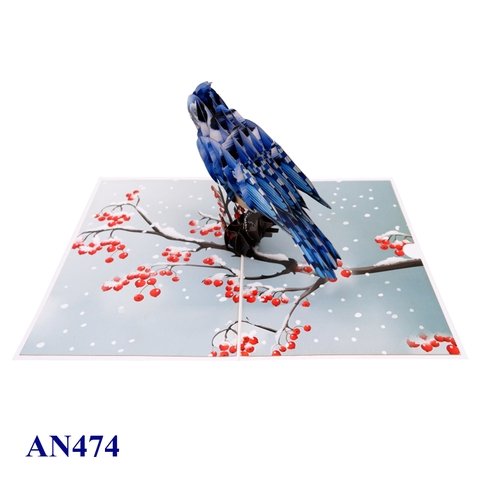 Blue Jay Winter Pop-Up Card