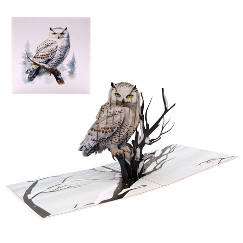 Snowy Owl 3D Pop Up Card