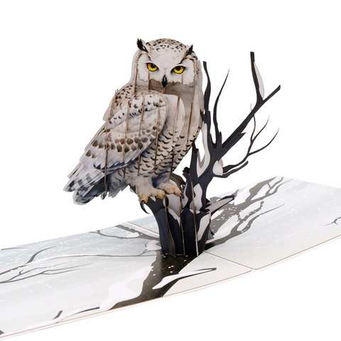 Snowy Owl 3D Pop Up Card