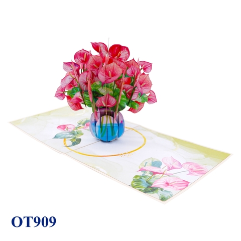 Anthurium Andraeanum Pop Up Greeting Card