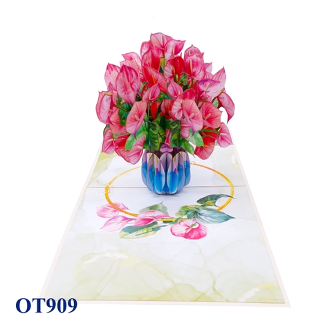 Anthurium Andraeanum Pop Up Greeting Card
