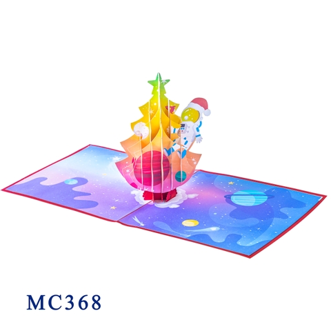 Astronaut & Christmas Tree Pop Up Card