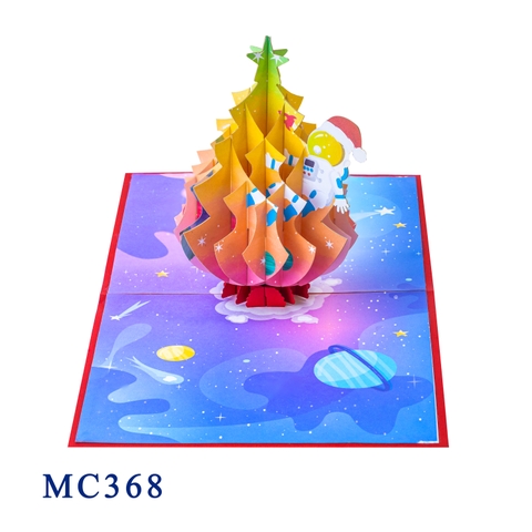 Astronaut & Christmas Tree Pop Up Card