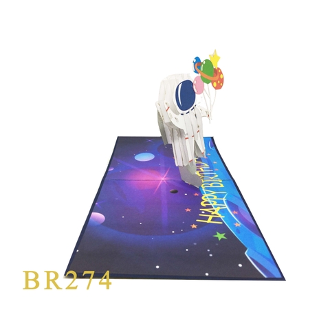 Astronaut Birthday Pop Up Card