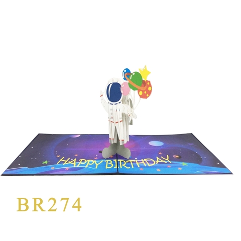 Astronaut Birthday Pop Up Card