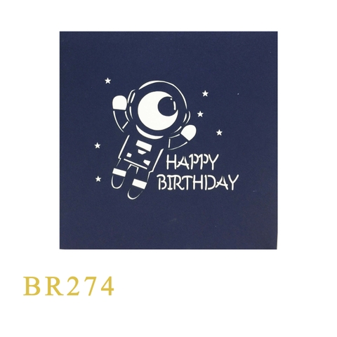 Astronaut Birthday Pop Up Card