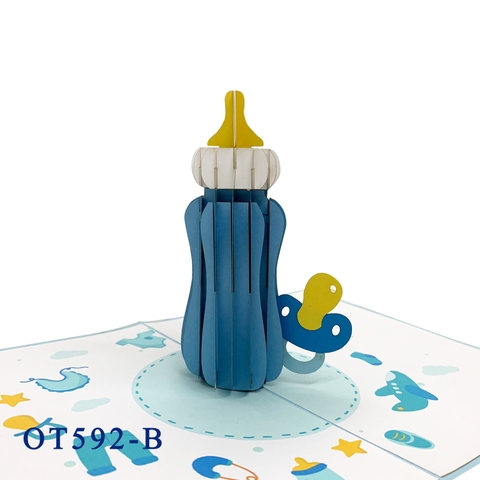 Baby Bottle Milk Pop Up Card