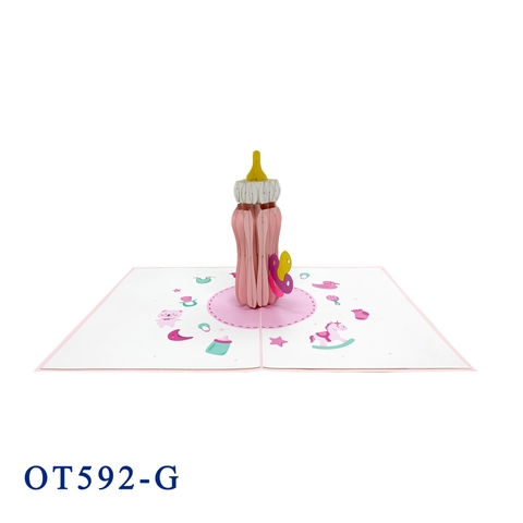 Baby Bottle Milk Pop Up Card