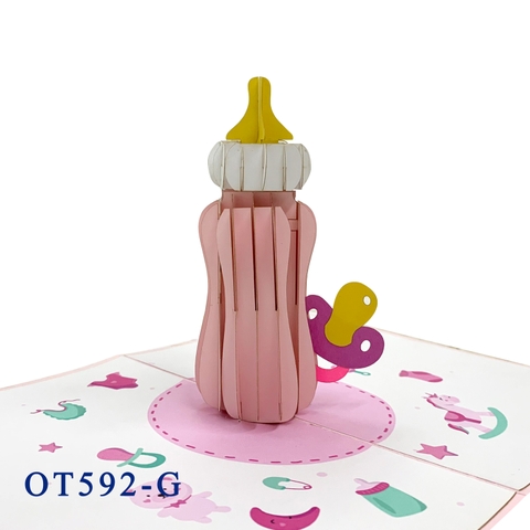 Baby Bottle Milk Pop Up Card