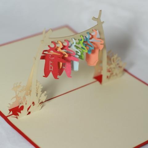 Baby Clothesline Pop Up Card