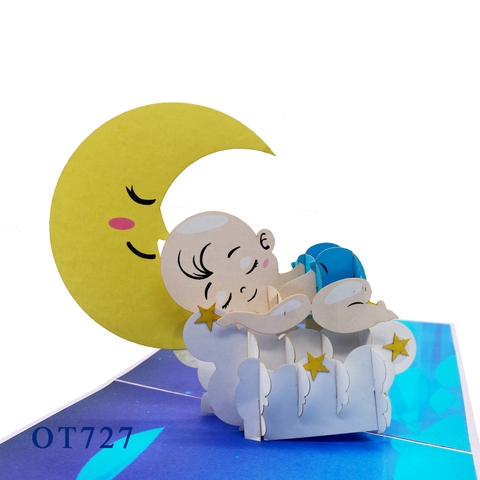 Baby On The Moon Pop Up Card