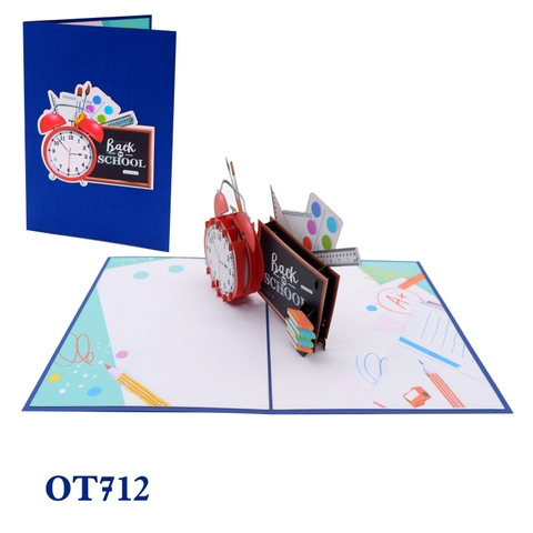 Back to School Pop-Up Card – School Clock Design