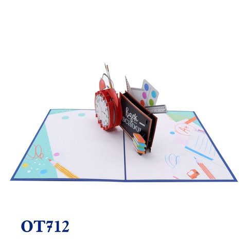 Back to School Pop-Up Card – School Clock Design