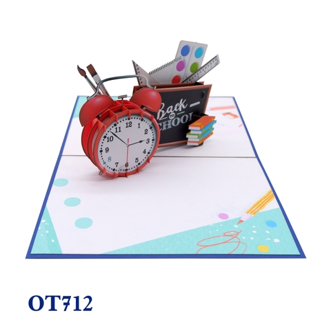 Back to School Pop-Up Card – School Clock Design