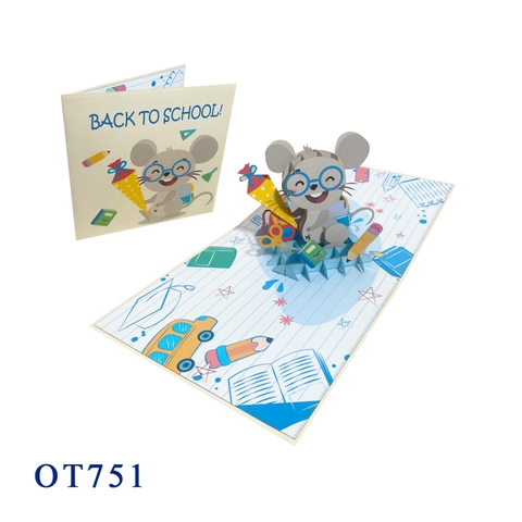 Back To School Mouse Pop Up Card