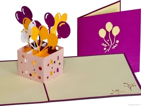 Birthday Balloon Box Pop Up Card