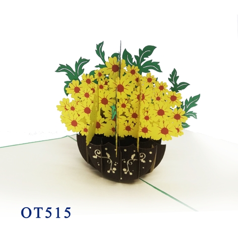 Basket Of Daisy Pop Up Card