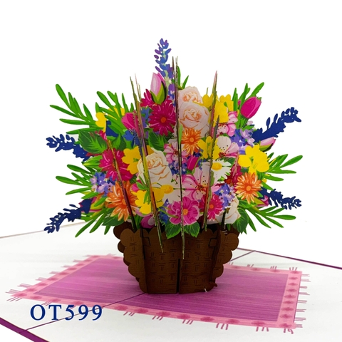 Flowers Basket Pop Up Card