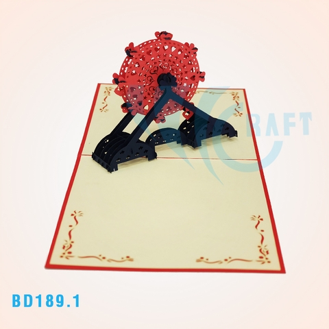 Rotatable Giant Wheel Pop Up Card