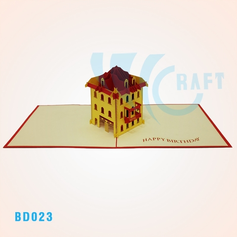 Birthday House Pop Up Card