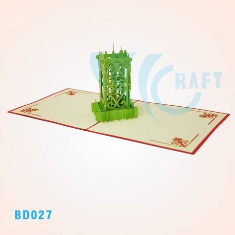 Ancient Clock Pop Up Card