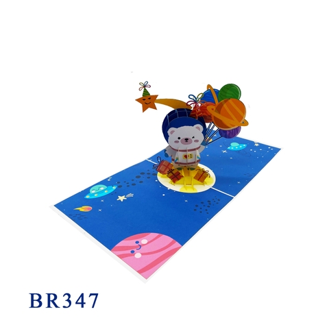 Bear Astronaut Pop Up Card