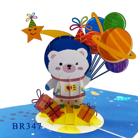 Bear Astronaut Pop Up Card