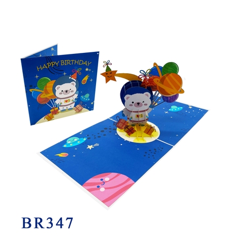 Bear Astronaut Pop Up Card