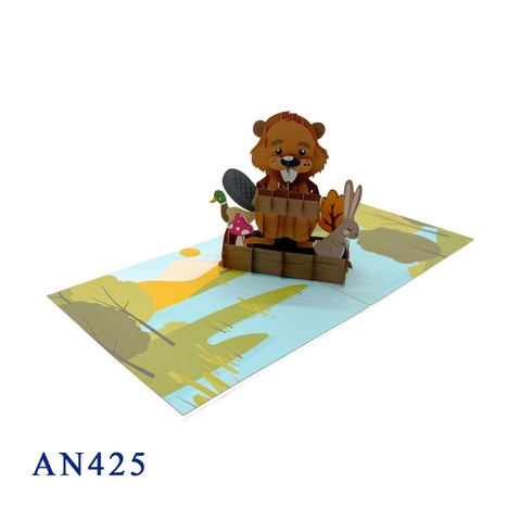 Beaver Pop Up Card