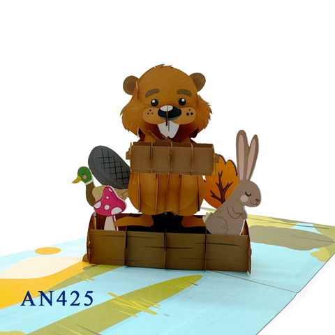 Beaver Pop Up Card