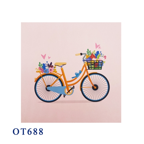 Bicycle Flowers Pop Up Card