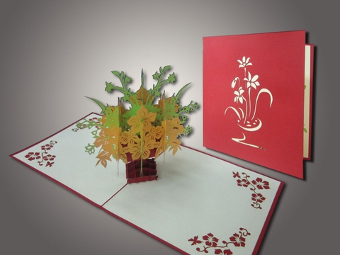Vase Of Flower Pop Up Card