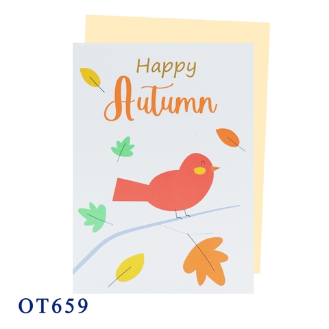 Bird Hello Autumn 2D Greeting Card