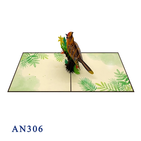 Cardinal Bird Pop Up Card