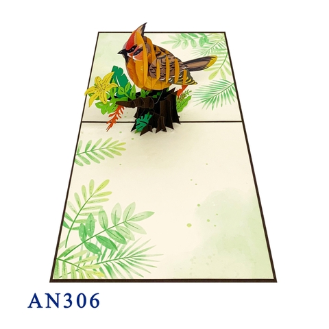 Cardinal Bird Pop Up Card