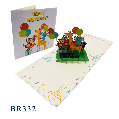 Birthday Animals Pop Up Card