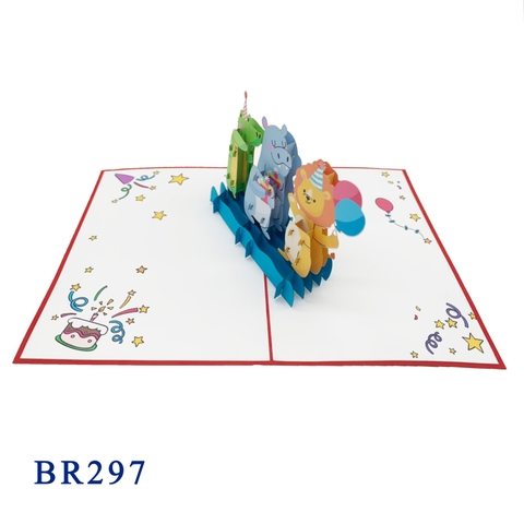 Happy Birthday Animals Pop Up Card