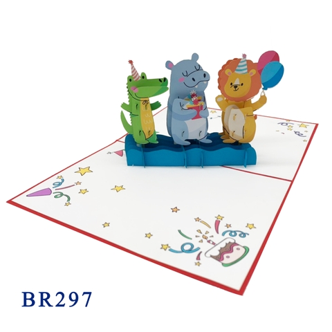 Happy Birthday Animals Pop Up Card